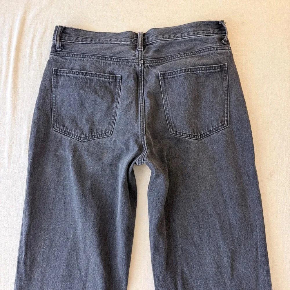 Uniqlo Relaxed Straight Jeans Mens 34 Black Denim Pants